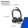 HP Poly Voyager Focus 2 Microsoft Teams sertifikuotas USB-C-C ausinių rinkinys su USB-C/A adapteriu