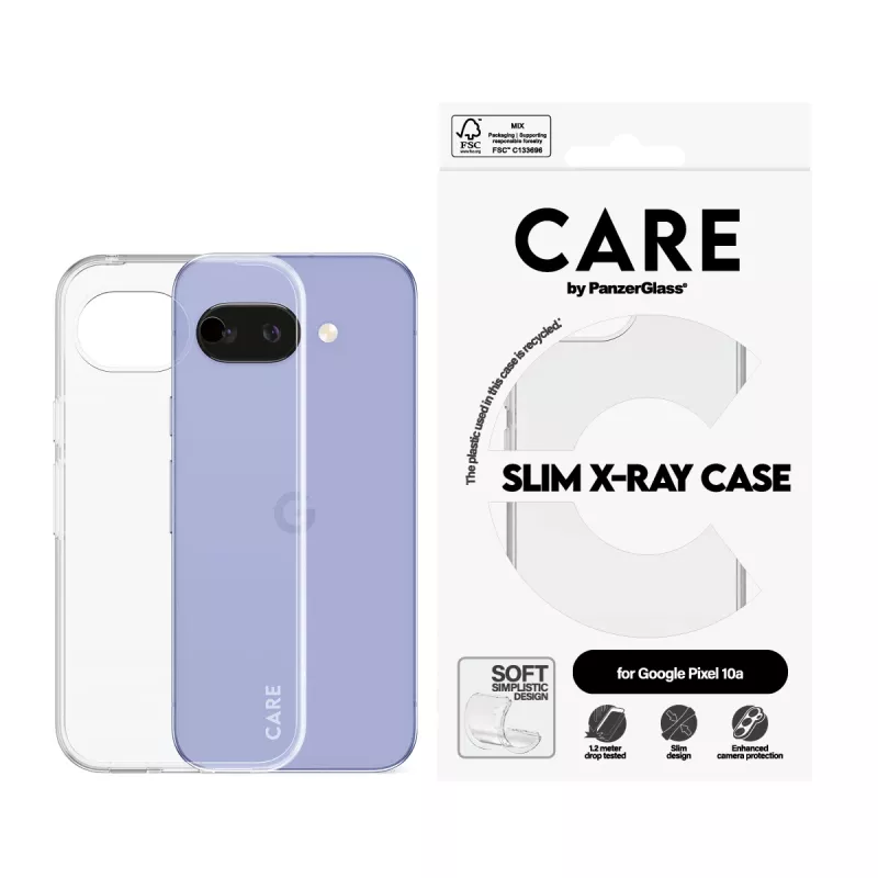 Telefono dėklas PanzerGlass CARE X-Ray Google Pixel 10a 5G — permatomas