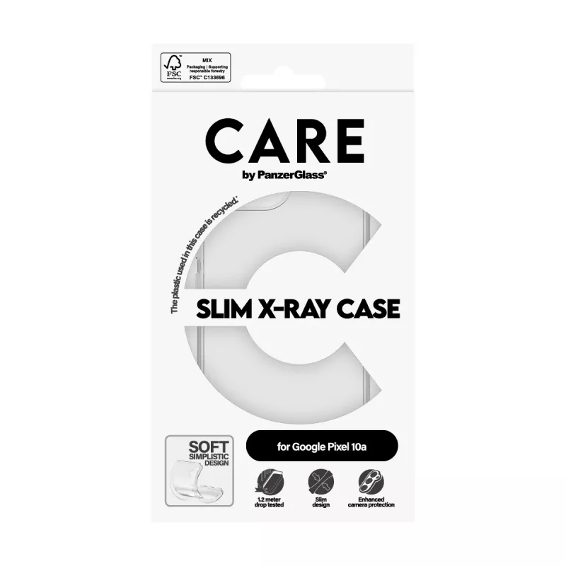 Telefono dėklas PanzerGlass CARE X-Ray Google Pixel 10a 5G — permatomas
