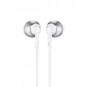 JBL Tune 205 laidinės ausinės, 20–20000 Hz, 14,3 g, Chrome, White