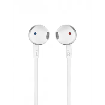 JBL Tune 205 laidinės ausinės, 20–20000 Hz, 14,3 g, Chrome, White