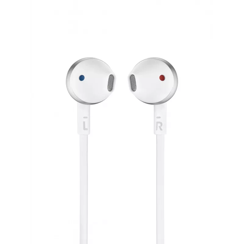 JBL Tune 205 laidinės ausinės, 20–20000 Hz, 14,3 g, Chrome, White