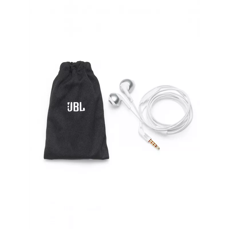 JBL Tune 205 laidinės ausinės, 20–20000 Hz, 14,3 g, Chrome, White