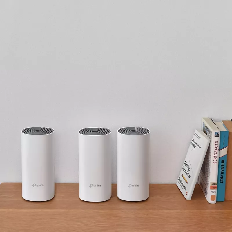 TP-Link Deco E4 AC1200 Viso namo „Mesh“ Wi-Fi sistema, 3 vnt. rinkinys