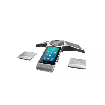 IP konferencinis telefonas Yealink CP960 — sidabrinis, mygtukai ir lietiminis valdymas, Micro-USB B ir USB-A, 338×338×74 mm