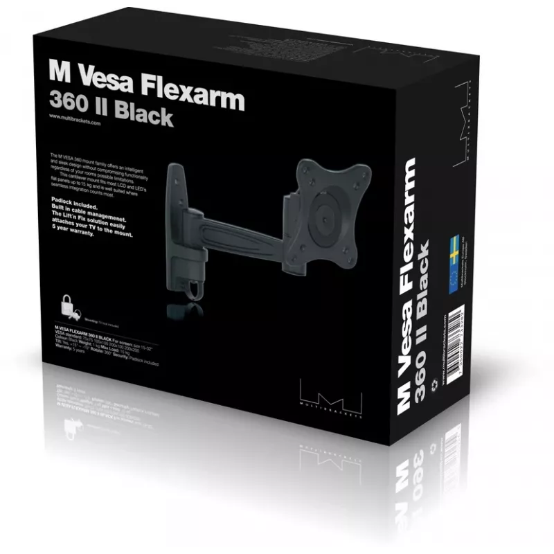 Laikiklis sieninis Multibrackets M VESA Flexarm 360 II juodas 75 100 200