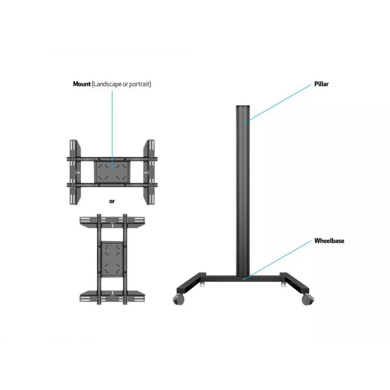 Stovas ekranui Multibrackets M Display Stand 180 Single Black
