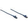 Intellinet tinklo jungiamasis laidas, Cat6, 10 m, mėlynas, CCA, U/UTP, PVC, RJ45, paauksuoti kontaktai, apsaugotas nuo užkliuvimo, su gaubtu, garantija visam laikui