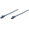 Intellinet tinklo jungiamasis laidas, Cat6, 10 m, mėlynas, CCA, U/UTP, PVC, RJ45, paauksuoti kontaktai, apsaugotas nuo užkliuvimo, su gaubtu, garantija visam laikui