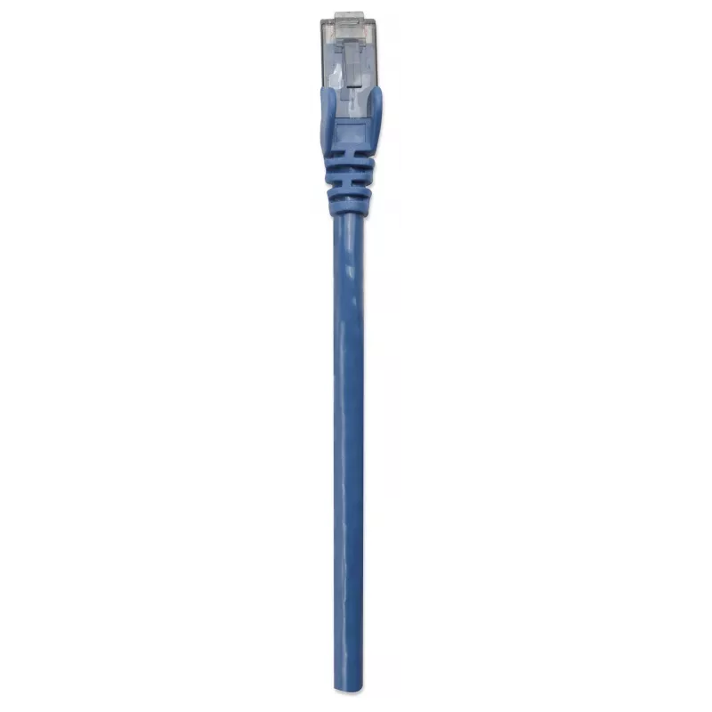 Intellinet tinklo jungiamasis laidas, Cat6, 10 m, mėlynas, CCA, U/UTP, PVC, RJ45, paauksuoti kontaktai, apsaugotas nuo užkliuvimo, su gaubtu, garantija visam laikui
