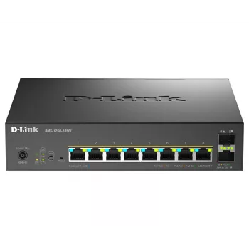 D-Link 10 prievadų Multi-Gigabit Smart Managed PoE+ jungiklis su 8 multi-Gigabit 2,5G PoE ir 2 10G SFP+ prievadais