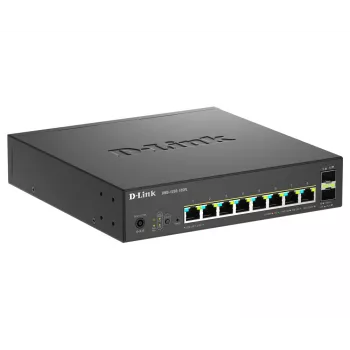 D-Link 10 prievadų Multi-Gigabit Smart Managed PoE+ jungiklis su 8 multi-Gigabit 2,5G PoE ir 2 10G SFP+ prievadais