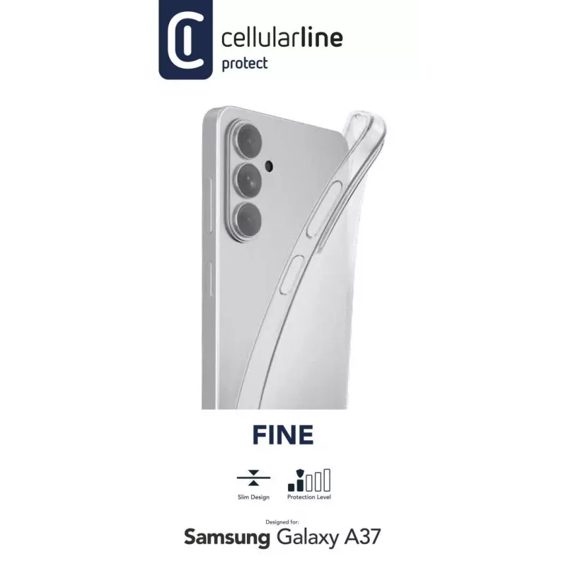 Cellularline Fine - Samsung Galaxy A37, skaidrus, silikoninis dėklas