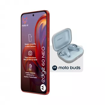 Motorola edge 60 neo + Moto Buds PG38C05749 16.1 cm (6.36 colio) Dual SIM Android 15 5G USB Type-C 8 GB 256 GB 5200 mAh Raudona