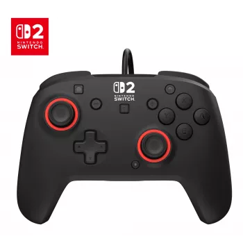 Laidinis žaidimų valdiklis Turtle Beach Rematch, skirtas Nintendo Switch 2 – USB‑C, 3 m laidas, galinis mygtukas, D-padas, juoda
