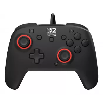 Laidinis žaidimų valdiklis Turtle Beach Rematch, skirtas Nintendo Switch 2 – USB‑C, 3 m laidas, galinis mygtukas, D-padas, juoda
