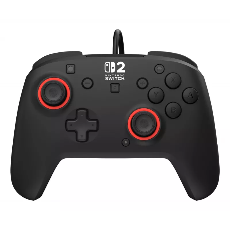 Laidinis žaidimų valdiklis Turtle Beach Rematch, skirtas Nintendo Switch 2 – USB‑C, 3 m laidas, galinis mygtukas, D-padas, juoda
