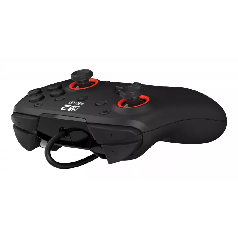 Laidinis žaidimų valdiklis Turtle Beach Rematch, skirtas Nintendo Switch 2 – USB‑C, 3 m laidas, galinis mygtukas, D-padas, juoda