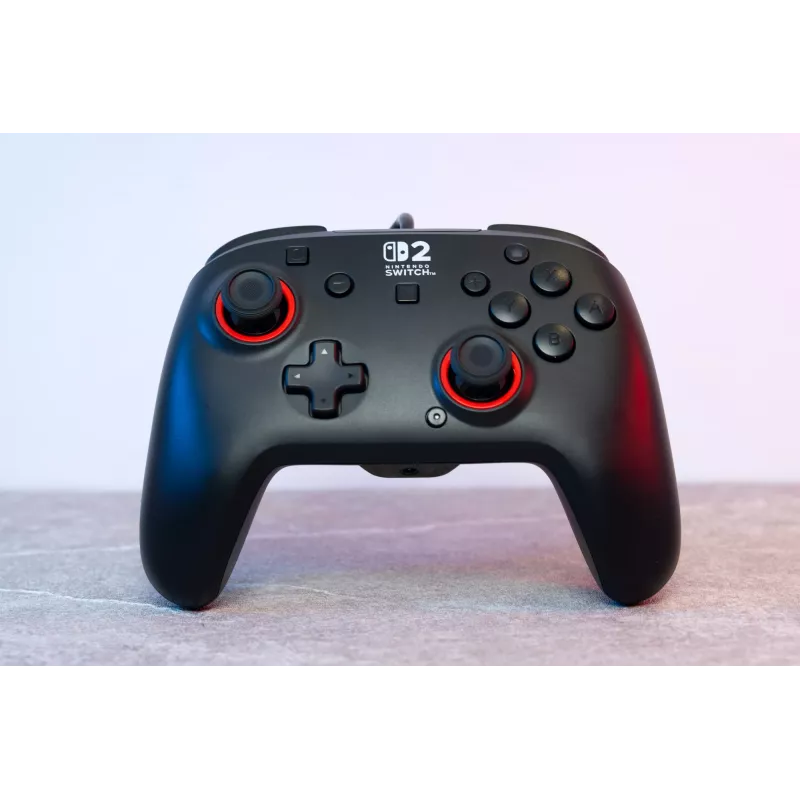 Laidinis žaidimų valdiklis Turtle Beach Rematch, skirtas Nintendo Switch 2 – USB‑C, 3 m laidas, galinis mygtukas, D-padas, juoda