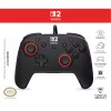 Laidinis žaidimų valdiklis Turtle Beach Rematch, skirtas Nintendo Switch 2 – USB‑C, 3 m laidas, galinis mygtukas, D-padas, juoda
