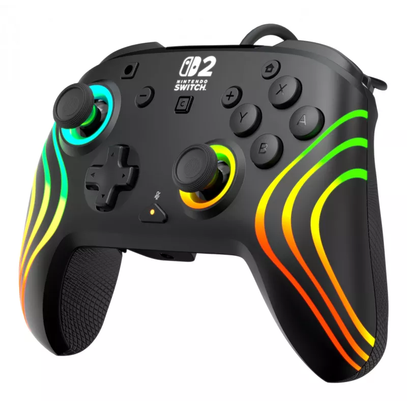 Žaidimų pultas Turtle Beach Afterglow Wave Black, laidinis RGB, USB-C, 3 m, skirta Nintendo Switch / Switch 2