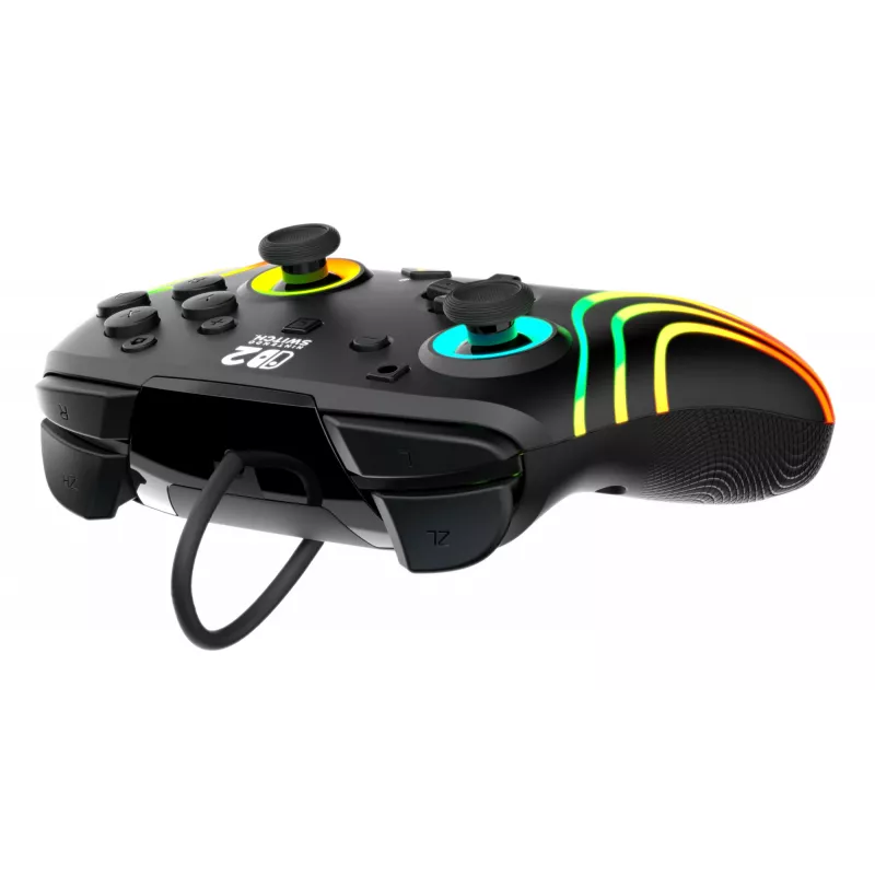 Žaidimų pultas Turtle Beach Afterglow Wave Black, laidinis RGB, USB-C, 3 m, skirta Nintendo Switch / Switch 2