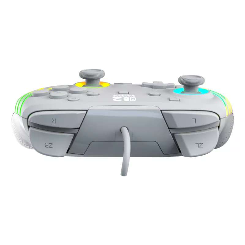 Prievadinis RGB žaidimų valdiklis Turtle Beach Afterglow Wave pilka – USB-C, 3 m laidas, skirta Nintendo Switch / Switch 2 / Switch OLED