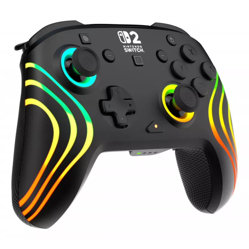 Belaidis RGB žaidimų valdiklis Turtle Beach Afterglow Wave Black, skirtas Nintendo Switch 2 – Bluetooth / USB-C, įmontuota baterija 20 h, 3 m laidas