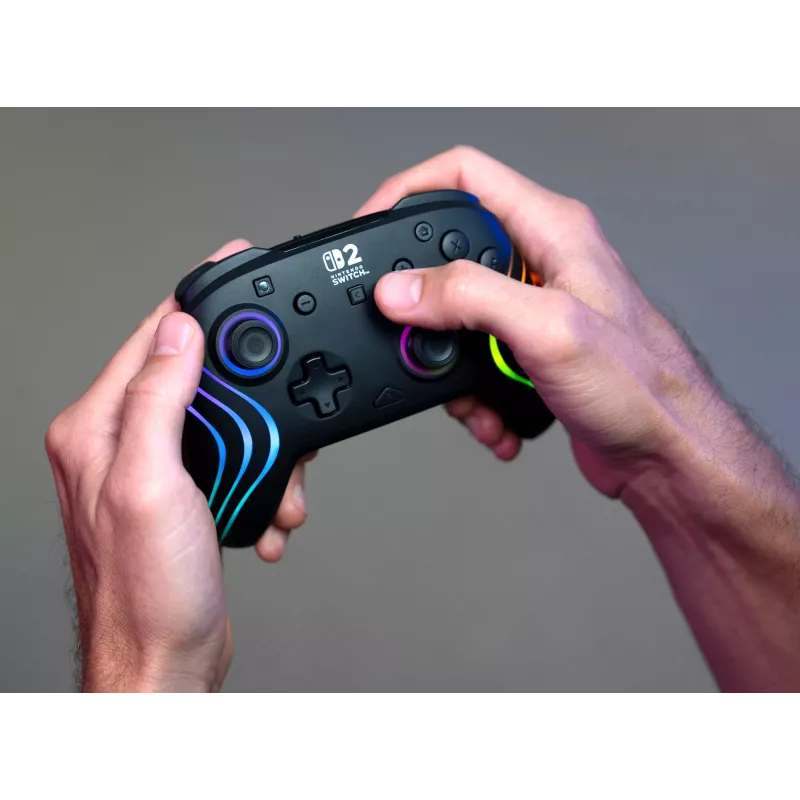 Belaidis RGB žaidimų valdiklis Turtle Beach Afterglow Wave Black, skirtas Nintendo Switch 2 – Bluetooth / USB-C, įmontuota baterija 20 h, 3 m laidas