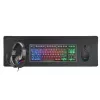 Mars Gaming 4-in-1 Gaming Combo MCP-RGB3, laidinis, USB, membraninė klaviatūra, RGB LED, juoda, pelė įtraukta