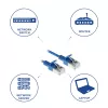 ACT Blue 1,5 m LSZH U/FTP CAT6A plonas jungiamasis kabelis su apsaugotais RJ45 kištukais