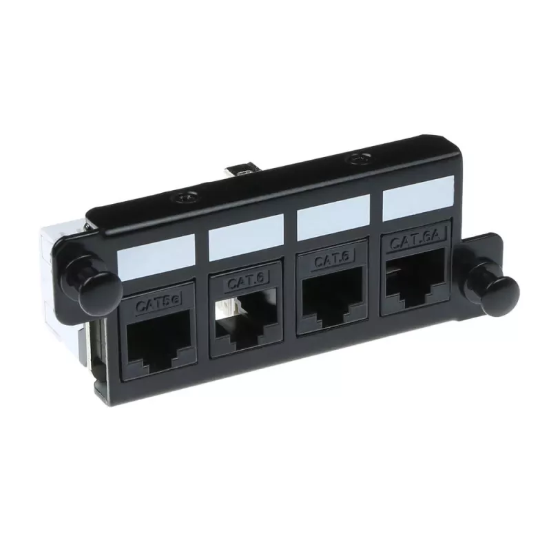 Adapter ACT FA2057 4 x keystone UTP juodas