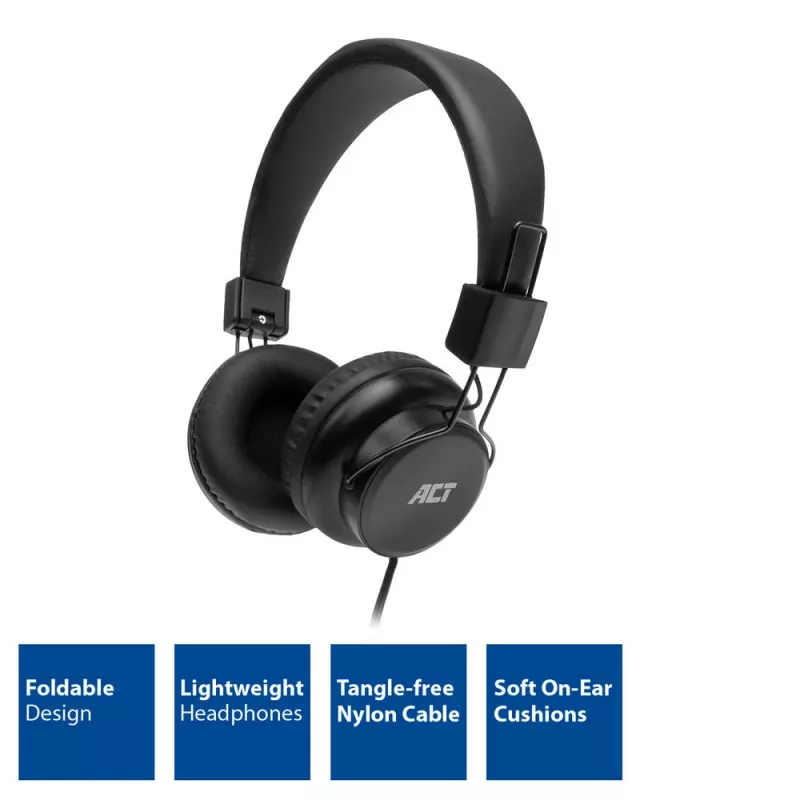 ACT AC9300 sulankstomos stereo ausinės su 3,5 mm lizdu
