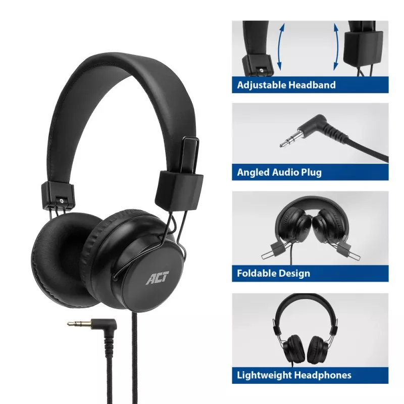 ACT AC9300 sulankstomos stereo ausinės su 3,5 mm lizdu