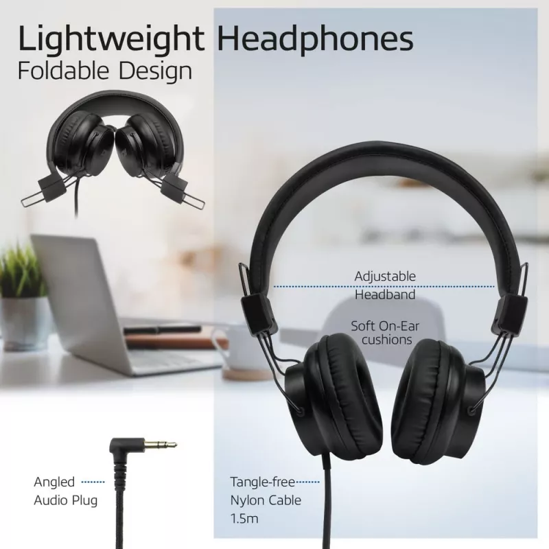 ACT AC9300 sulankstomos stereo ausinės su 3,5 mm lizdu