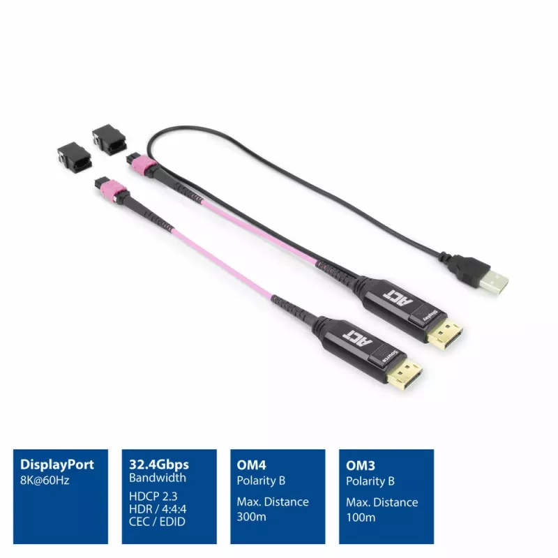 ACT DisplayPort į MTP/MPO adapterių rinkinys iki 8K@60Hz (AK4165)