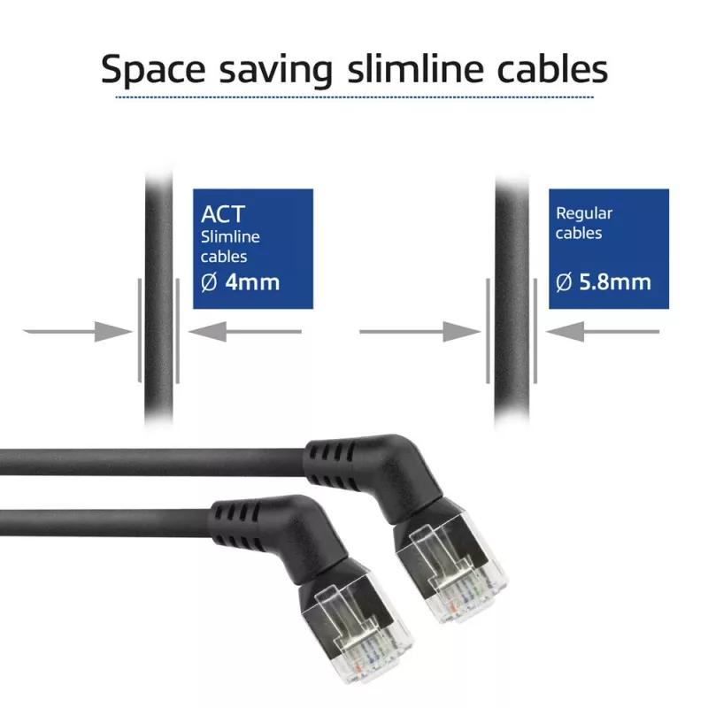 ACT DD1903 tinklo kabelis Cat6 U/FTP (STP) juodas, 3 m, RJ-45 į RJ-45, paauksuoti kontaktai