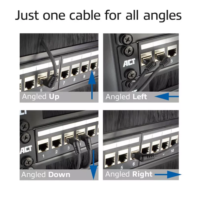 ACT tinklo kabelis DD1952 Cat6 U/FTP (STP) 0,25 m Juodas RJ-45 į RJ-45