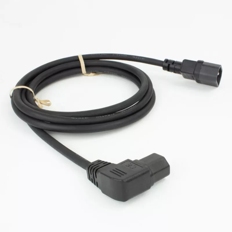 ACT Powercord C14 – C15 (kairėn lenktas) IEC60320 juodas 1,2 m