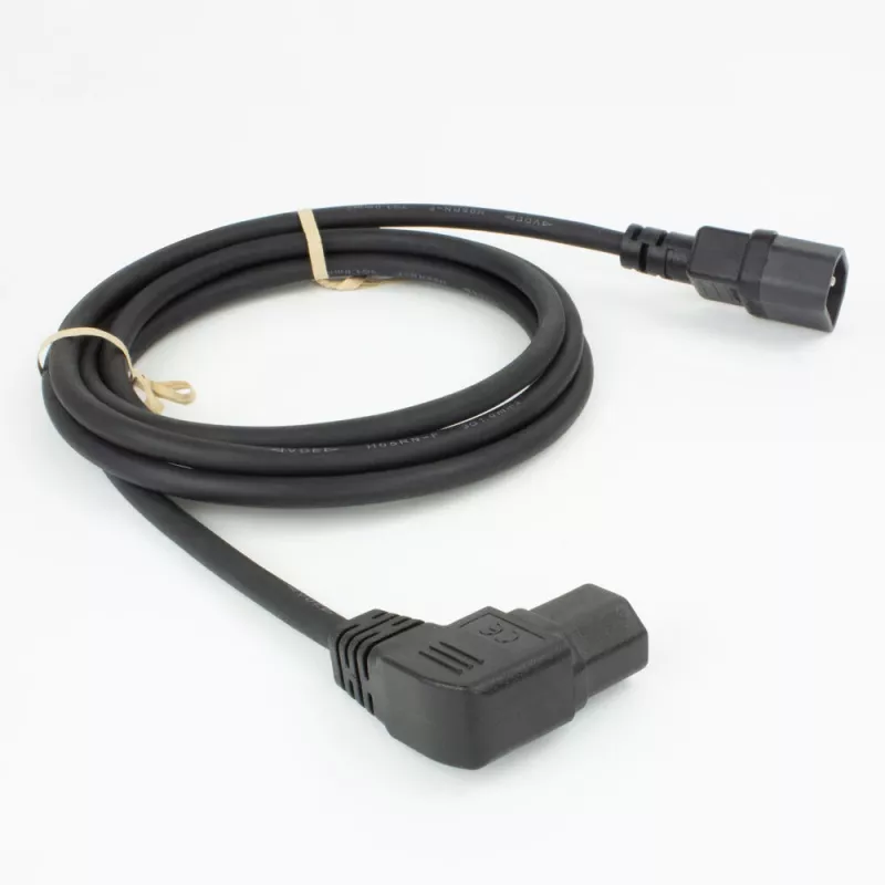 ACT maitinimo laidas C14 - C15 (kairysis kampinis) IEC60320 juodas 2 m