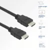 HDMI kabelis ACT AK3870 0,5 m — HDMI A tipo kištukas į HDMI A tipo kištuką, HDMI 2.0, 18 Gbit/s, ARC, auksuoti kontaktai, juodas