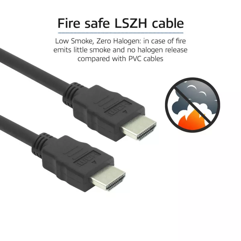 HDMI kabelis ACT AK3877 — 10 m, HDMI A tipo kištukas-kištukas, HDMI 2.0, 18 Gbit/s, ARC, paauksuoti kontaktai, juodas