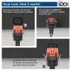 ACT maitinimo laidas C14 IEC Lock+ dvigubas fiksavimas - C15 IEC Lock+ juodas 2 m, PC3872