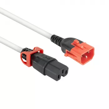 ACT maitinimo laidas C14 IEC Lock+ Dual Locking - C15 IEC Lock+ baltas 1 m, PC3871