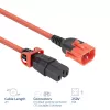 ACT Powercord C14 IEC Lock+ Dual Locking - C15 IEC Lock+ raudonas 2 m, PC3873