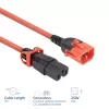 Maitinimo laidas ACT C14 IEC Lock+ Dual Locking į C15 IEC Lock+ raudonas, 3 m, 250V 10A