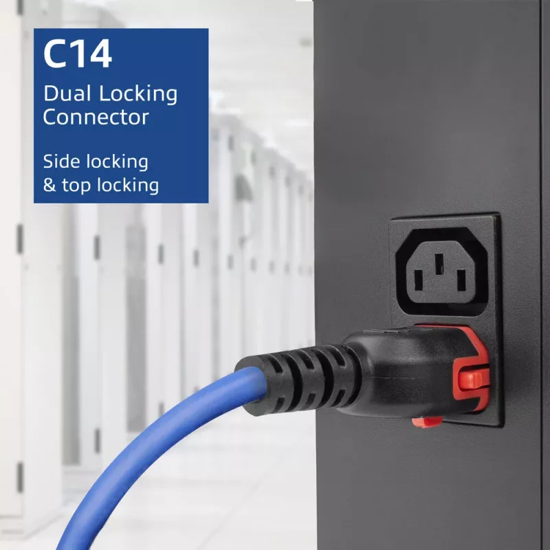 ACT maitinimo laidas C14 IEC Lock+ Dual Locking - C15 IEC Lock+ mėlynas 1 m, PC3870