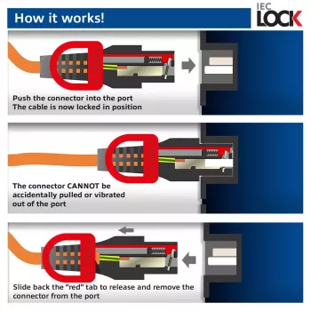 ACT maitinimo laidas C14 IEC Lock+ Dual Locking - C15 IEC Lock+ mėlynas 2 m, PC3874