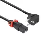 ACT maitinimo laidas CEE 7/7 (kampinis) - C15 IEC Lock+ juodas 1 m, EL603S
