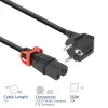 ACT maitinimo laidas CEE 7/7 (kampinis) - C15 IEC Lock+ juodas 2 m, EL604S